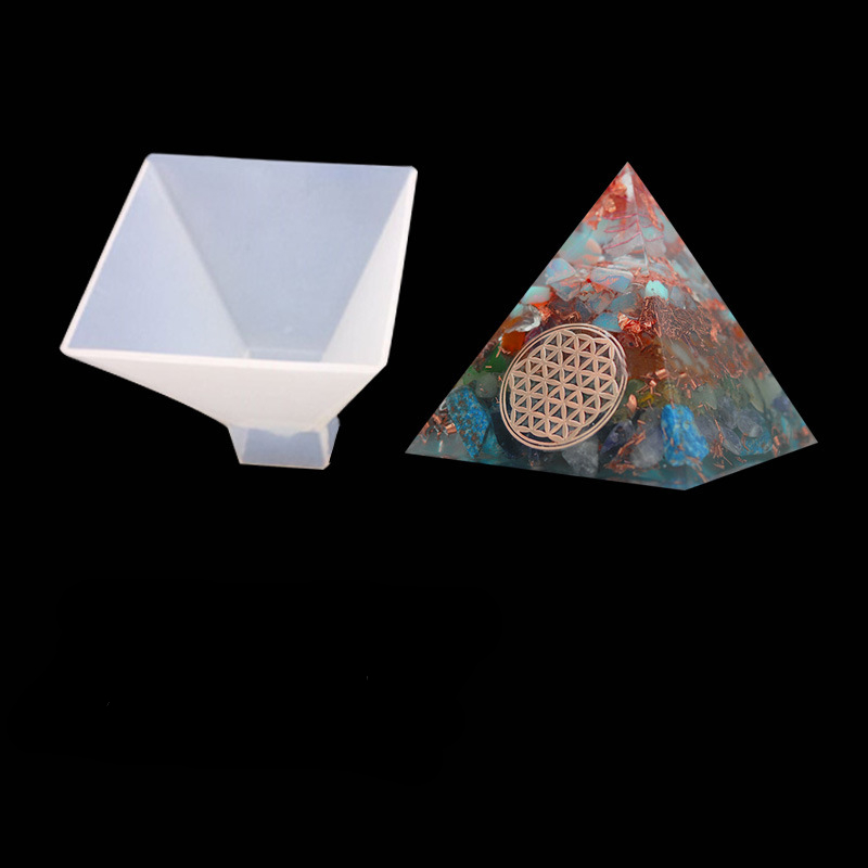 Moule pyramide 3D en Silicone, pour bricolage, cristal UV époxy, cône triangulaire cubique, décoration de la maison, Arts et artisanat pour modèle en résine