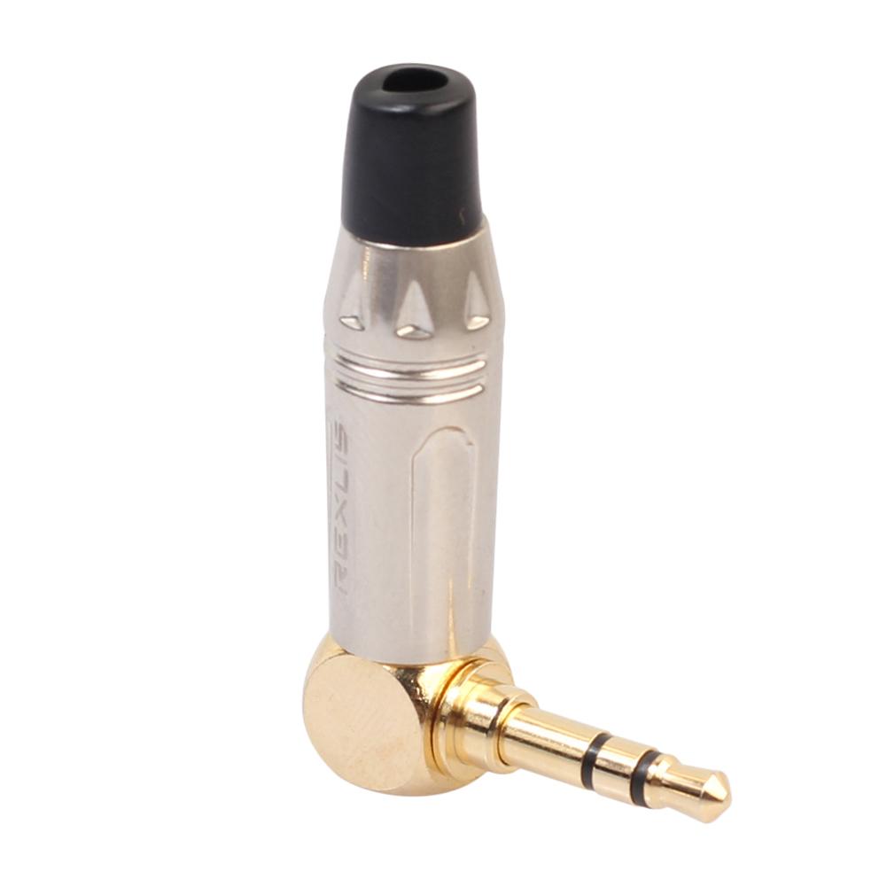 L-Type 3.5 Mm Stereo Jack Plug Audio Converter Adapter Haakse 90 Graden Man Audio MP3 Hoofdtelefoon Solderen connector