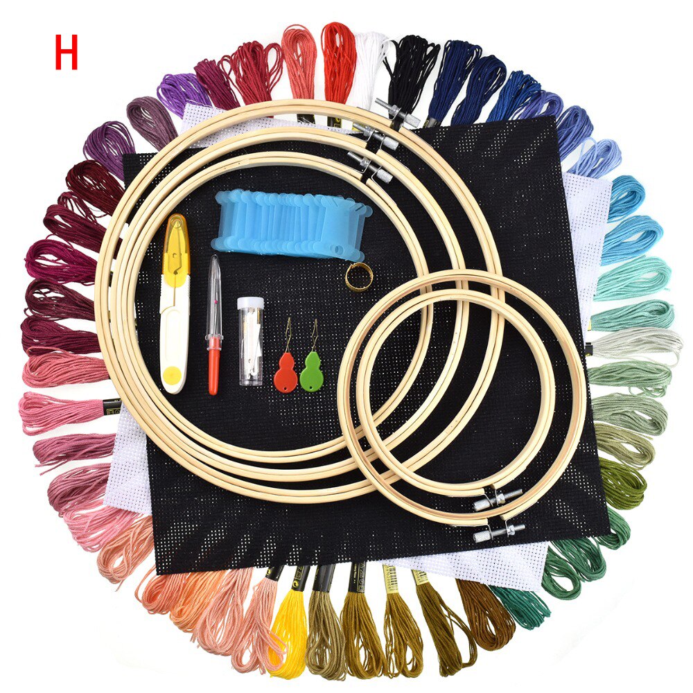 Magic Embroidery Pen Punch Needle Kit Craft Embroidery Threads Cross Stitch Embroidery Hoop DIY Knitting Sewing Accessory Tools: H