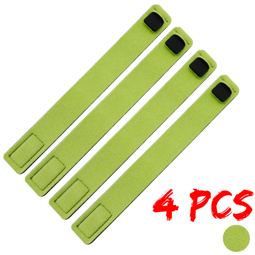 Elastisk bandage fiskestang bindebånd tilbehør genanvendeligt karpe fiskestang band guide ring holder bælte strop seler: 4 stk-græsgrøn