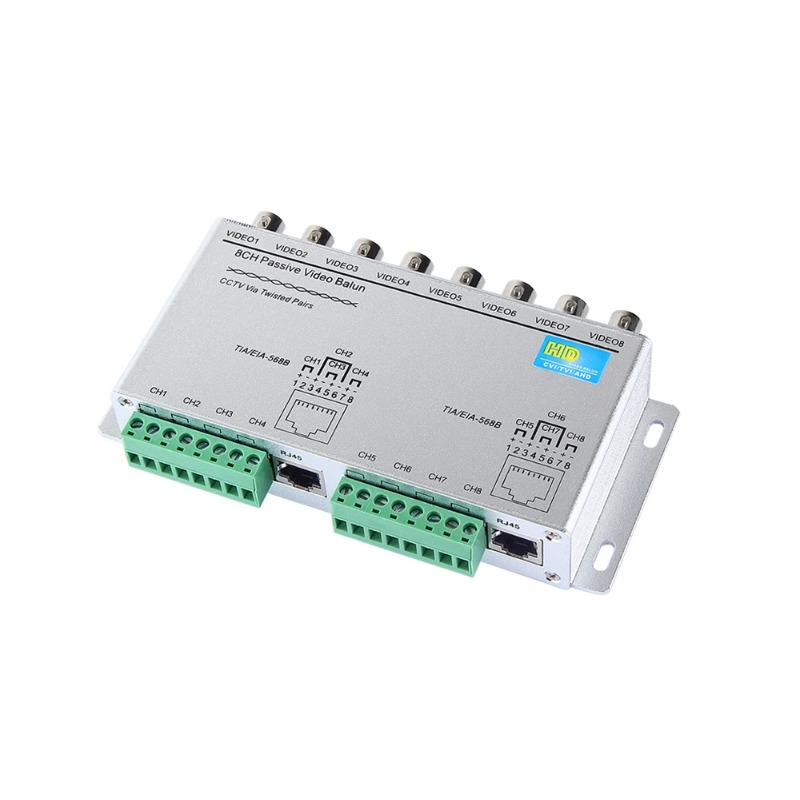 4ch 8ch hd cvi/tvi/ahd passiivinen lähetin-vastaanotin 8 kanavainen video balun sovitin lähetin bnc to utp cat 5/5e/6 kaapeli 720p 1080p