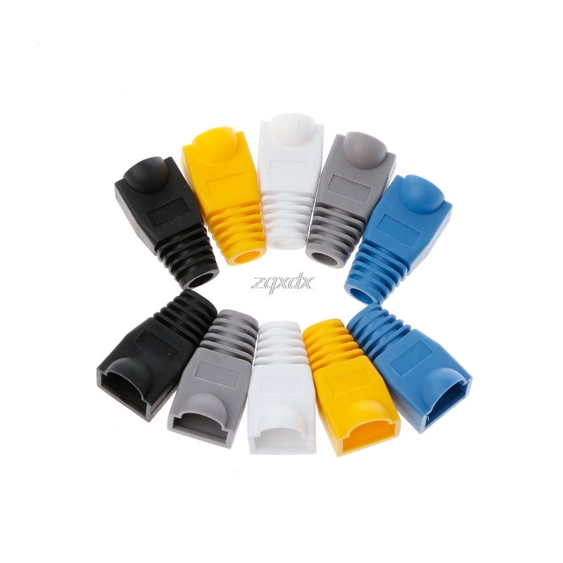 100Pcs/Lot Network Jack Plug RJ45 Connector Relief Boot Caps For Cat5 Cat6 Cable Whosale