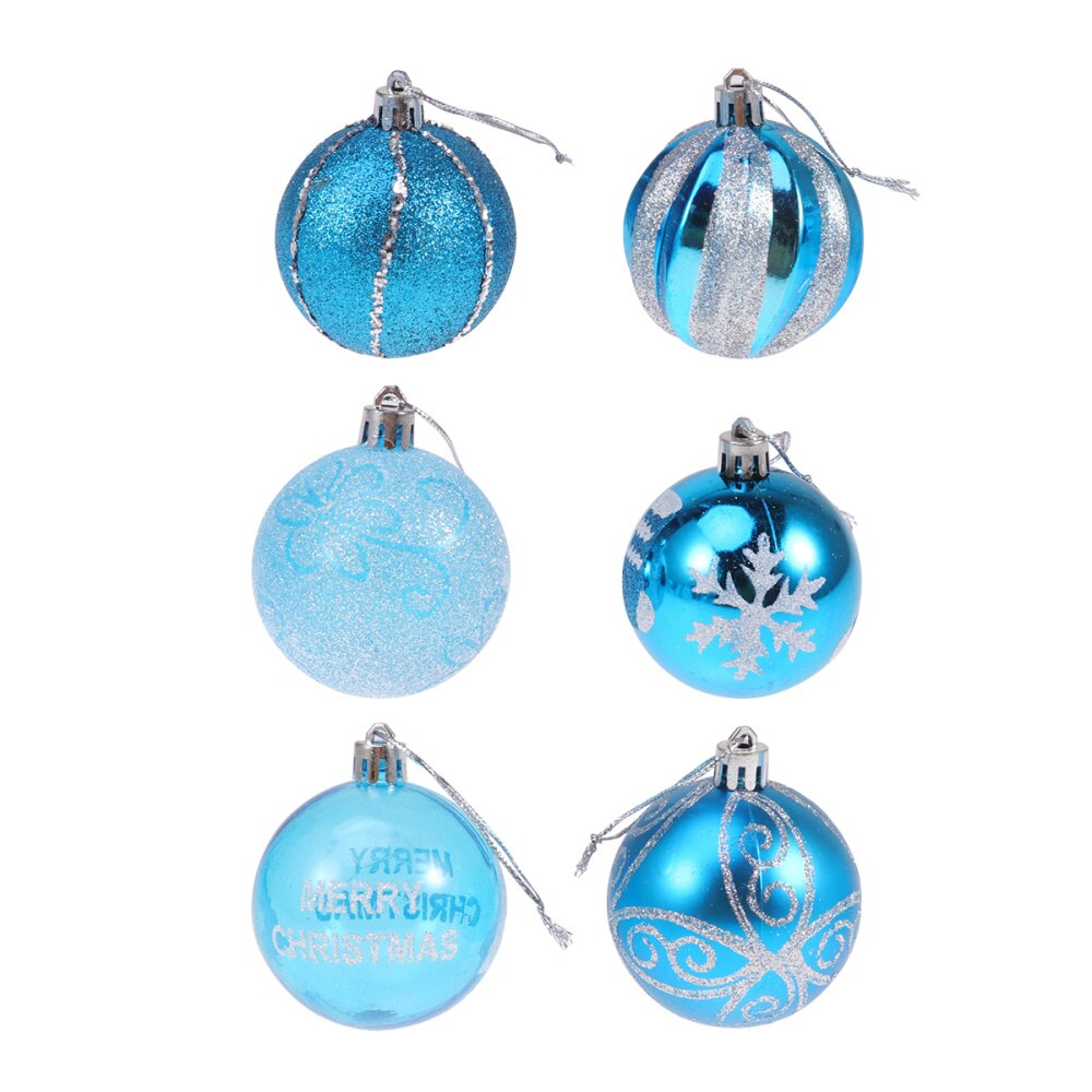 24Pcs 6cm Christmas Balls Hanging Decoration Christmas Tree Ornaments for Party Ball Prom Rose Gold Pattern