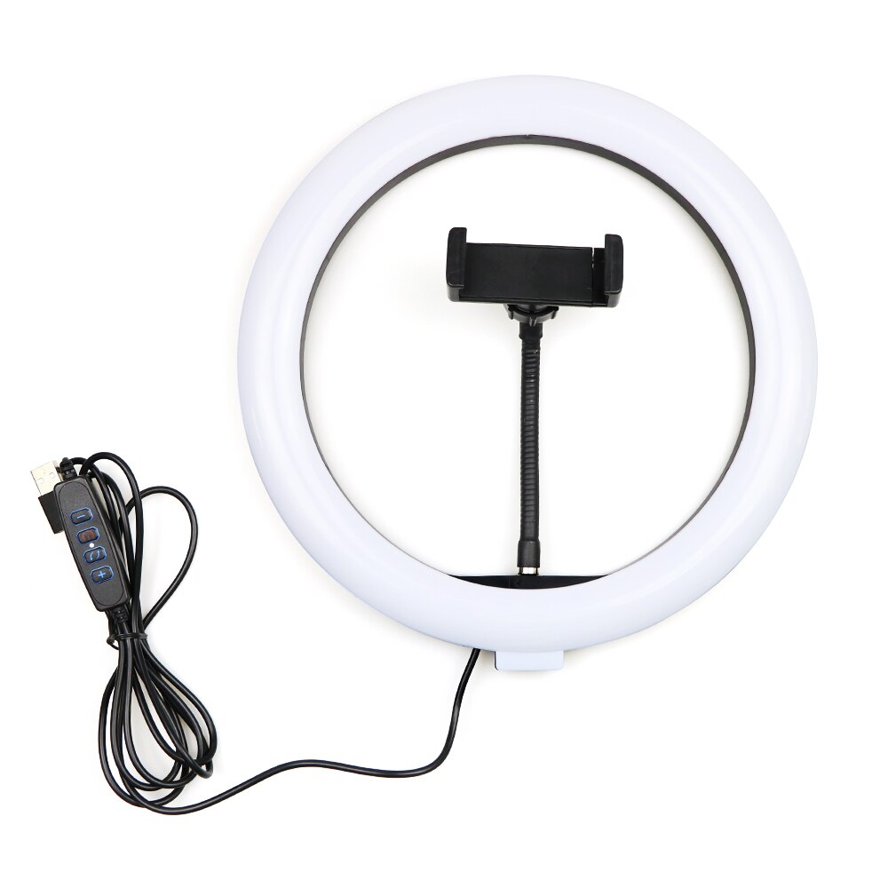 Led Ring Licht Ringvormige Lamp Voor Iphone Telefoon Make Fotografie Verlichting Camera Studio Vulling Lamp Met Statief Telefoon Houder Stand: Only 26cm Light