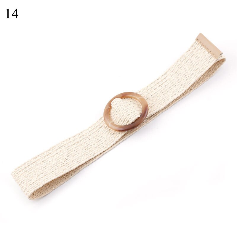 Wax Rope Straw Square Buckle Waist Belt Elastic Braided Knitted Belt Skirt Belt Woman Vintage Knitted Woven Waist Belt: 14