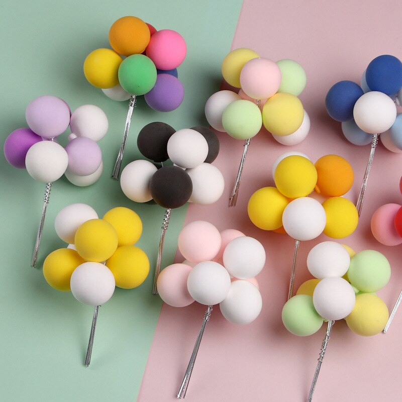 8 stk/bunke blandede fargeballonger leirkaketopperballer kakedekor bryllup bursdagsfest babyshower-gave dessertdekorasjoner