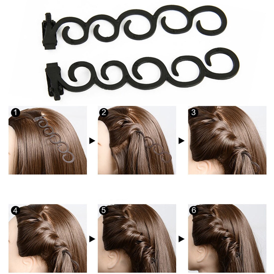 Haarvlecht franse elegantie bloem magie haarspeld stylist wachtrij twist vlecht willekeurige kleuren doe-het-zelf kapsel styling accessoires