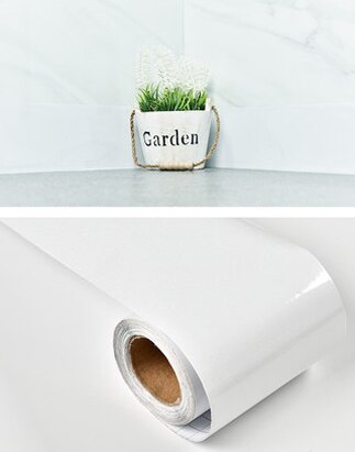 Stue vandtæt fodlister klistermærke rulle selvklæbende kant hjem dekorative hvide talje linje køkken vægklistermærke: Skinnende hvid