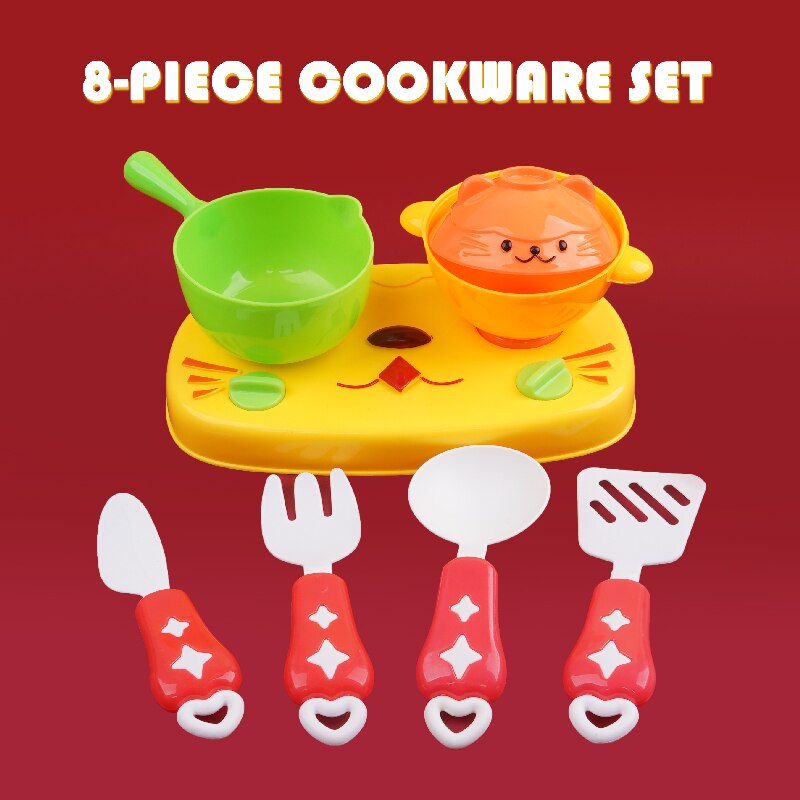 Kid's Kitchen Set Girls Toys Fast Food Pretend Play Cooking Games Miniature Foods Toy Dishes Products For Children: 8pcs