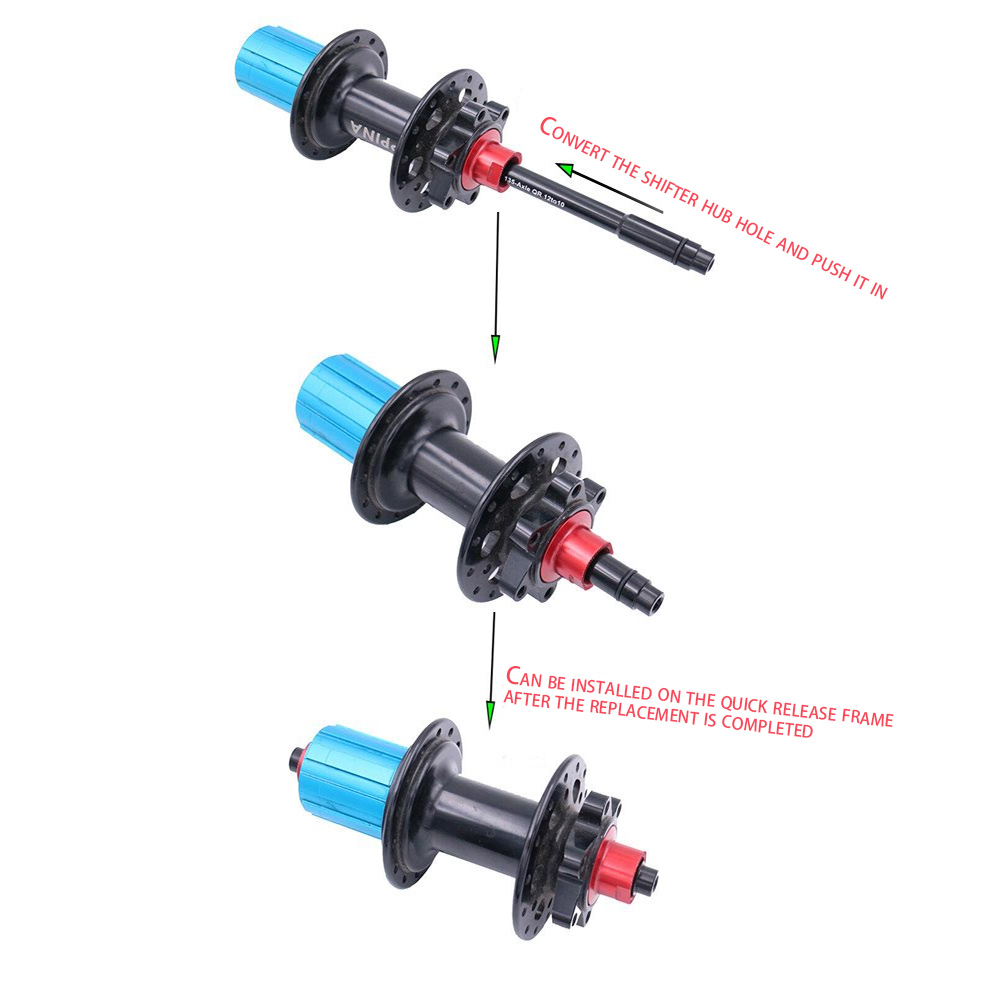 Rijden Fiets Mountainbike Hub Drum Hubs As Conversie 12 Om 9Mm 15 Om 9Mm Aluminium Quick-veranderen 100Mm/142Mm/148Mm