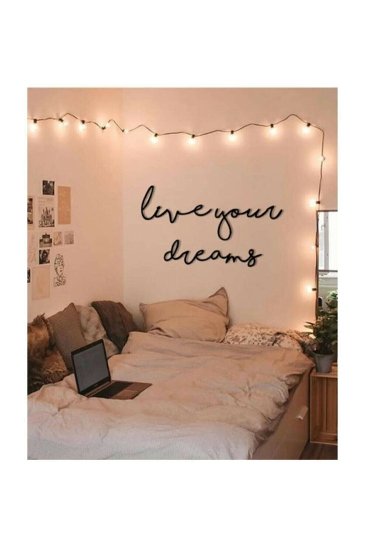 Live Your Dream Wooden Wall Decor Painting Lettering Written Wooden Graffiti Room Accessory Wall decoration bedroom decoration..