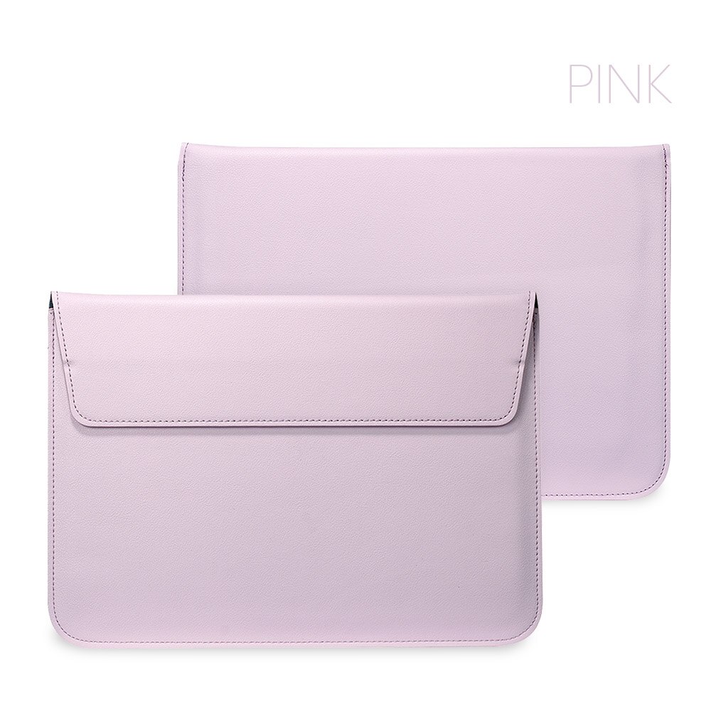 Étui de protection de manches en cuir PU pour Apple Macbook Air Pro Retina 11 12 13 15, housse pour ordinateur portable 13.3 pouces, Mac book: Model A1534 / Pink