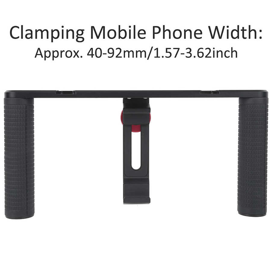 Handheld Mobiele Telefoon Kooi Rig Smartphone Video Filmmaken Beugel Met Dual Cold Shoe Mount Voor Microfoon Led Licht Invullen