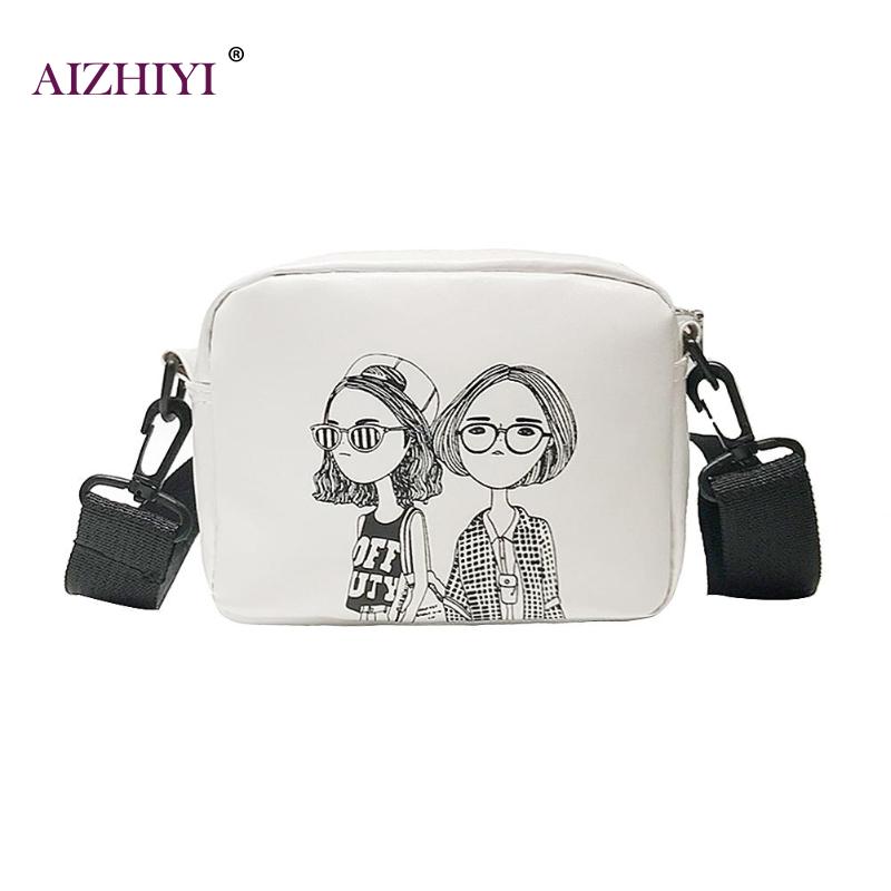Mulheres dos desenhos animados impressão praça bolsas de ombro mensageiro casual couro do plutônio feminino crossbody sacos bolsa feminina mujer: 02
