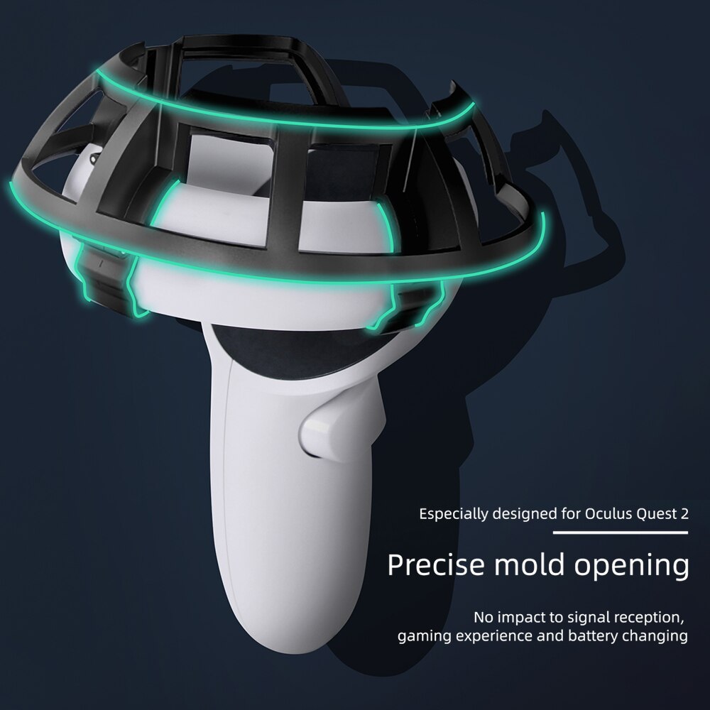 Vr-headset-griffschutzhülle für oculus quest 2, zubehör, kollisionsbeständiger, zweilagiger ringschutz
