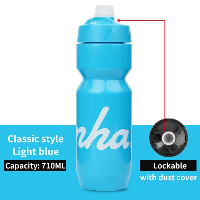 Rapha 610-710ML Ultralight Bicycle Water Bottle Leak-proof Squeezable Cycling Bottle Taste-free BPA-free Outdoor sports kettle: 710ml Light Blue
