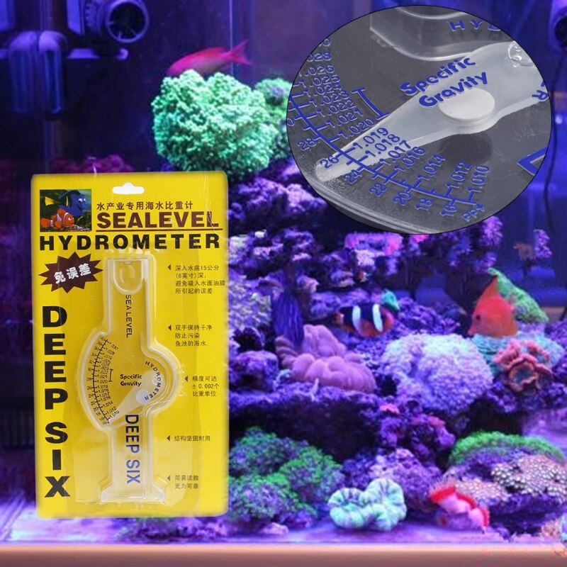 Ocean Hydrometer Reef Fish Tank Aquarium Water Salinity Specific Gravity Test