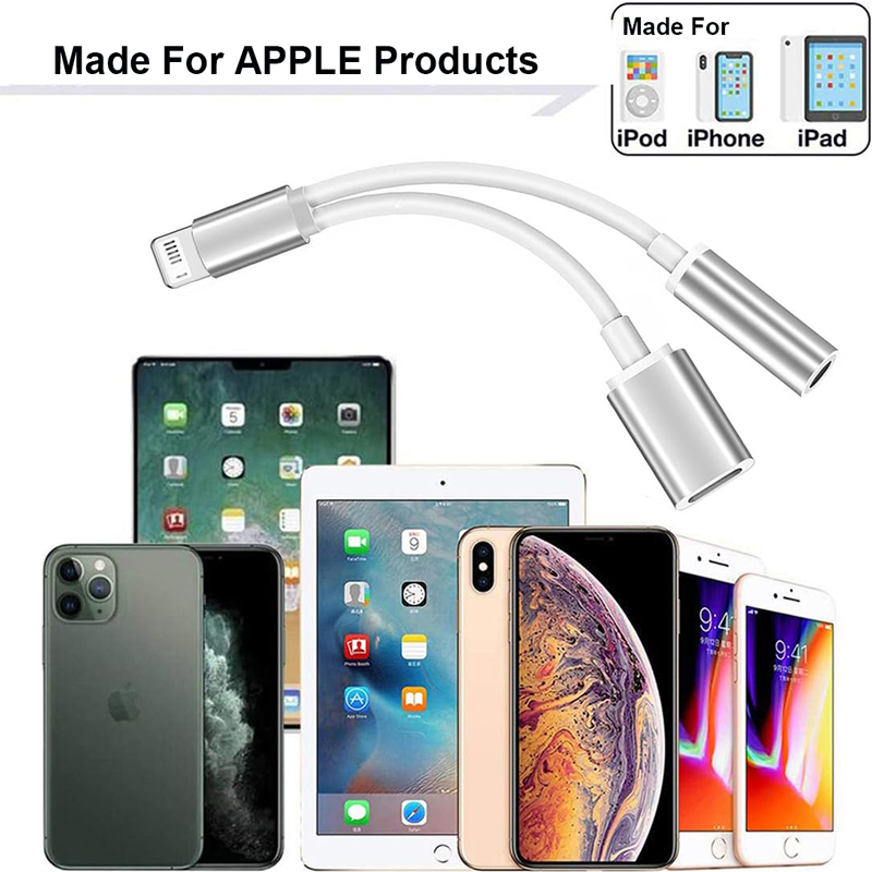 OTG 2 IN 1 iOS do 3,5 mm gniazda słuchawkowego Adapter iOS do szybkiego ładowania Rozdzielacz do iPhone 14 13 12 11 8 Pro Max X XR SE iPad