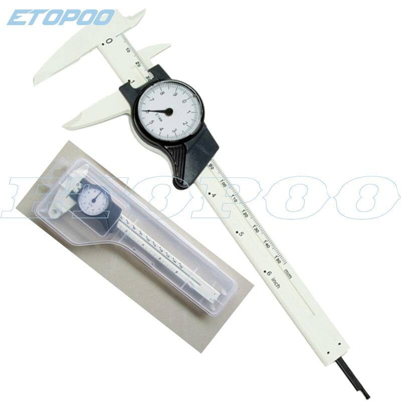 150mm 6inch dial caliper 0-150MM Pure plastic vernier caliper with dial plastic caliper gauge Vernier Calipers