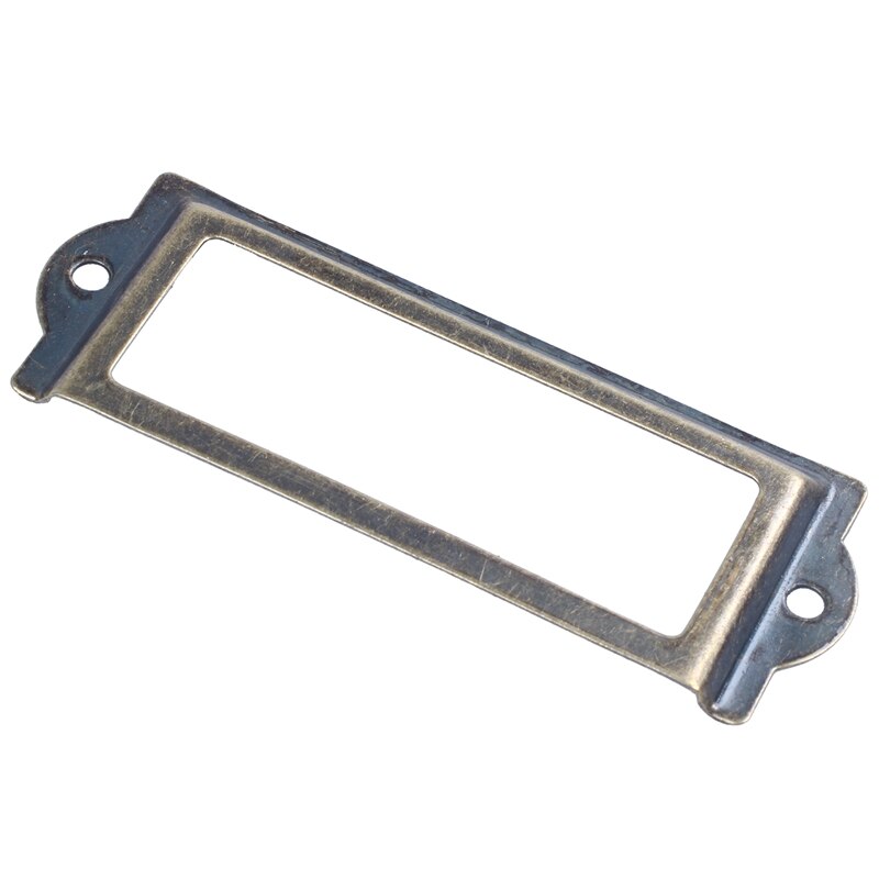 Office File Drawer Tag Label Holder 83Mm X 30Mm 8 Pcs Bronze Tone
