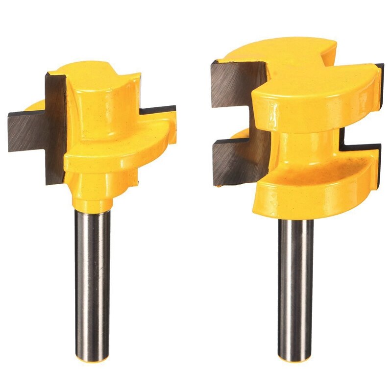 2 pcs Tongue Groove Router Bit 1/4" Shank Huge Crown Molding Tenon Line Cutter