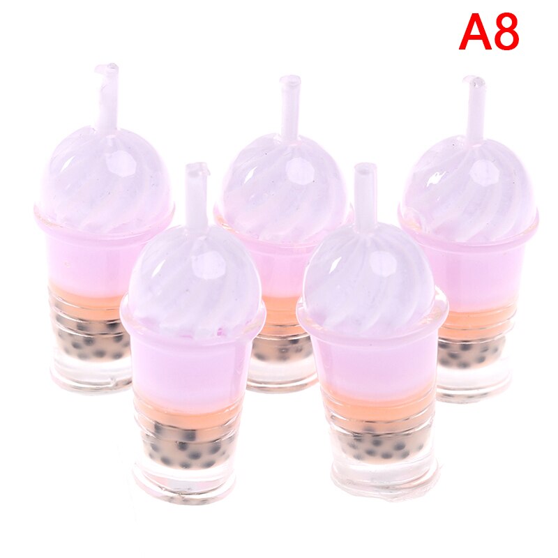5pcs 1/12 miniatura Dollhouse Bubble Tea modello bevande accessori per giocattoli per alimenti per bambole: 8