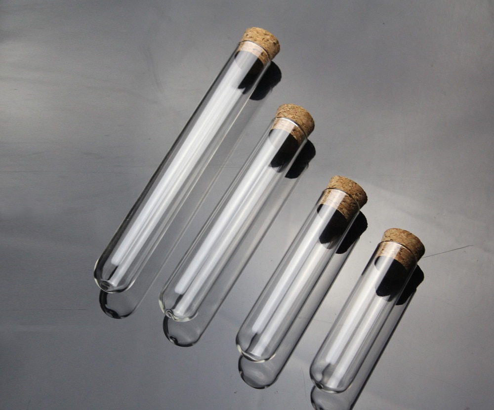 25 stk 15 x 100 mm 4- tommer reagensglas i glas med korkprop 11ml pakke rør hætteglas alle størrelser tilgængelige i butikken