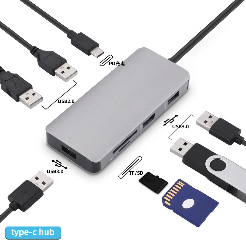 Dock 3.0 USB Hub Type C vers HDMI 4K VGA PD RJ45 Gigabit LAN SD/TF carte HDMI Hub adaptateur Station pour Macbook Pro Samsung