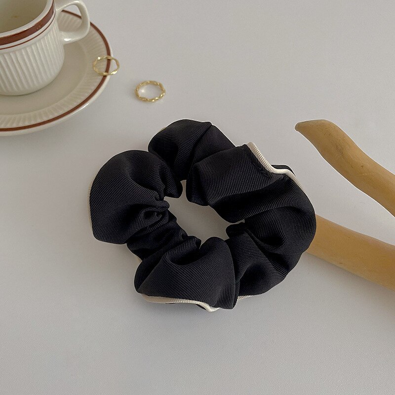 Black White Hair Scrunchies Simple Hair Band Women Girls Ponytail Holder Hair Rubber Bands Hair Ties Hair Accessories: 4