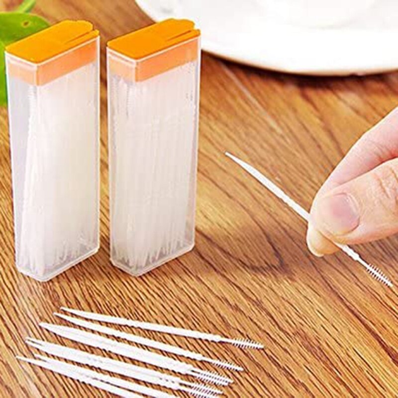 50 Tooth Picks Plastic Toothpick Holder Random Color