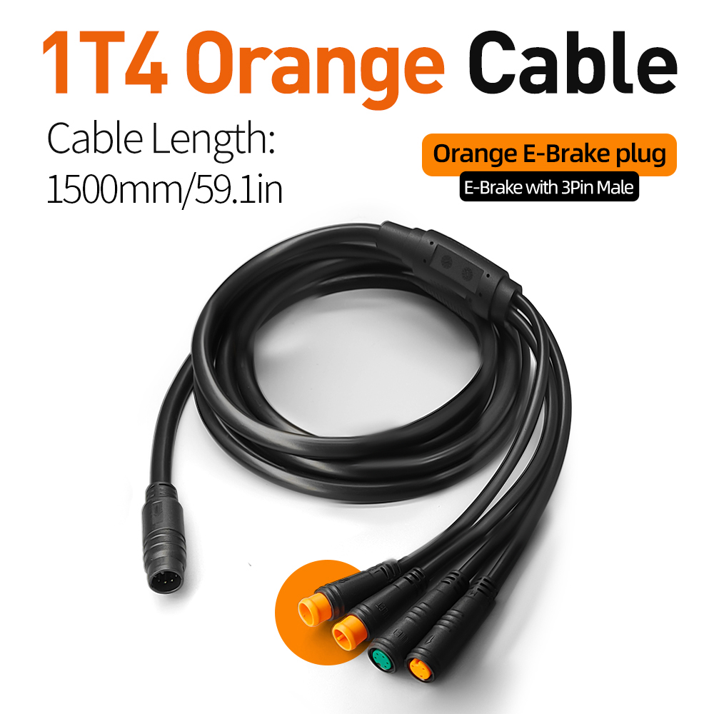 Controlador de Cable impermeable para bicicleta eléctrica 1T4/1T5, luz Ebrake, pantalla de acelerador, accesorios de conversión de Cable para bicicleta eléctrica: Gris claro