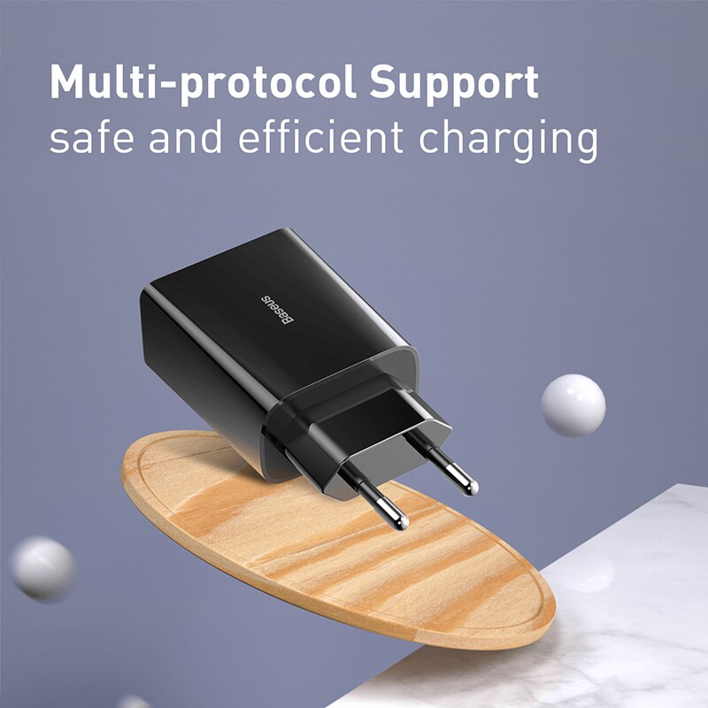 Baseus Mini USB Charger 18W Quick Charge 3.0 For iPhone11 XS XR Fast Charge PD3.0 AFC FCP For Samsung S10 Phone Quick Charger