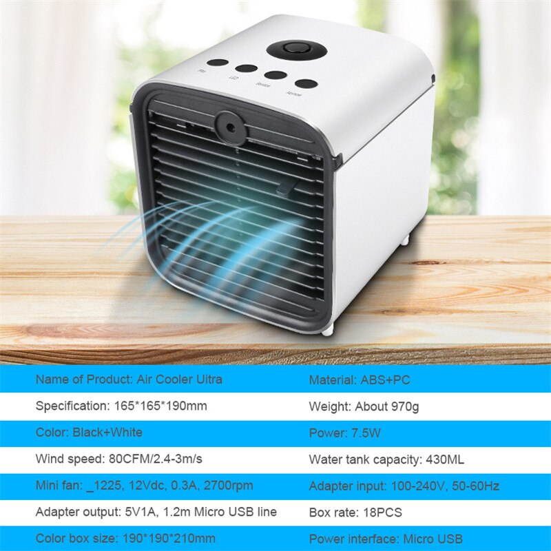 Portable Mini Air Conditioner Fan Desktop Air Conditioning Cooler Home Office Desk Air Conditioning