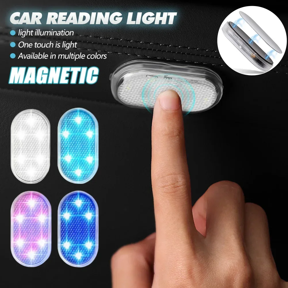 Luci a portato senza fili magnetiche per interni auto Luci a portato per interni per auto Lampada per atmosfera con accento al neon automobilistico ricaricabile tramite USB