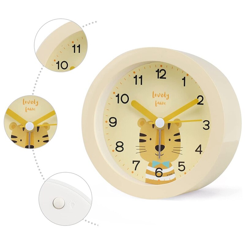Children's Alarm Clock, No Ticking, Cute Children's Alarm Clock, Night Alarm Clock, Children's Alarm Clock