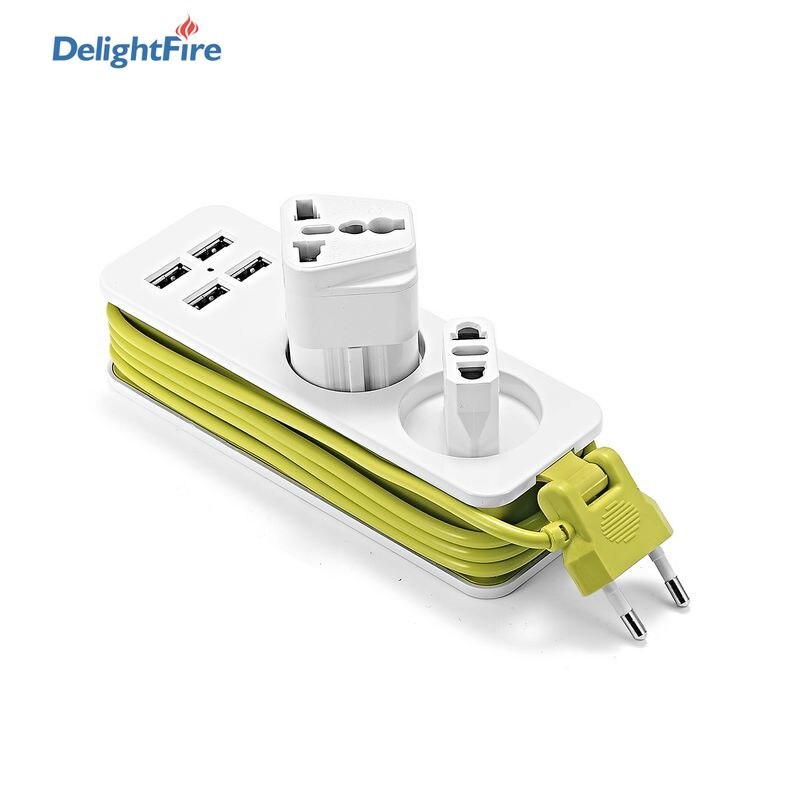 EU Plug USB Socket Power Strip Electric Socket Surge Protector Extension Sockets USB Smart Mobile Phone Wall Charger Desktop Hub
