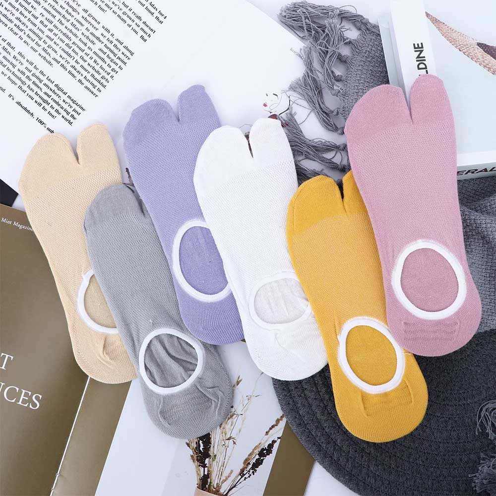 1 paar Lente Teen-splitting twee tenen Sokken Katoen Japanse Boot Sokken Vrouwen Print Twee Vinger Sokken Warmer grappige Sokken