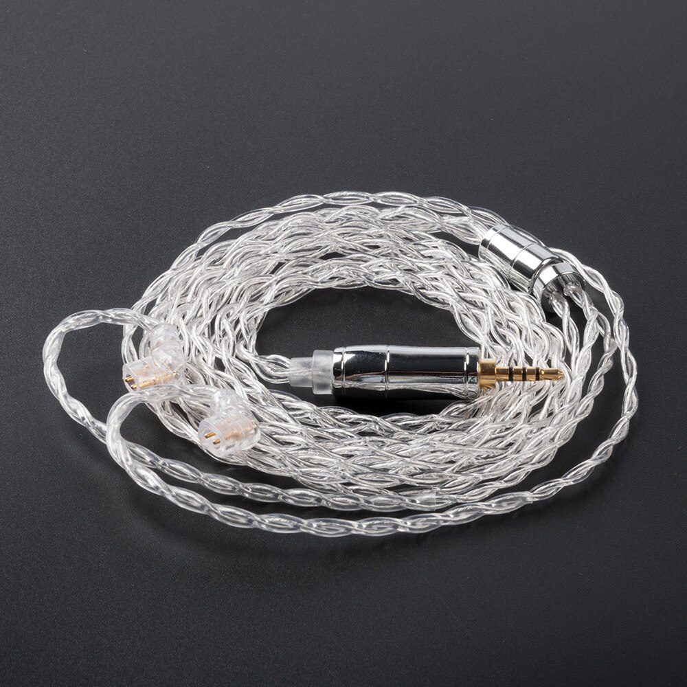 KBEAR Limpid 4 Core 4N 99.99% Purity Silver Earphone Cable with 2Pin/QDC/MMCX/TFZ Connector for KZ ZSX ZS10 PRO ZSN BLON BL03: QDC 2.5mm