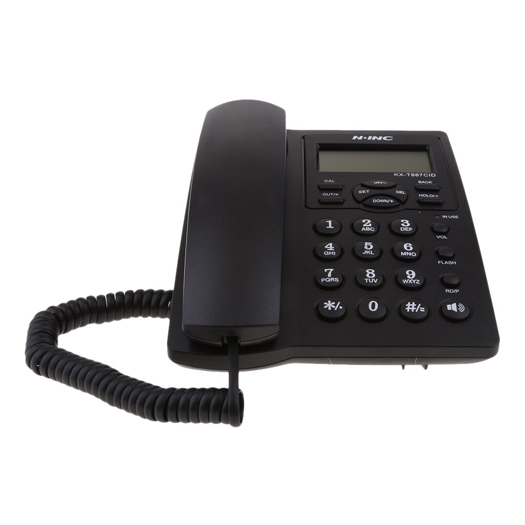 Landline Corded Phone, Big Button Desk Telephone for Home Office Business Black
