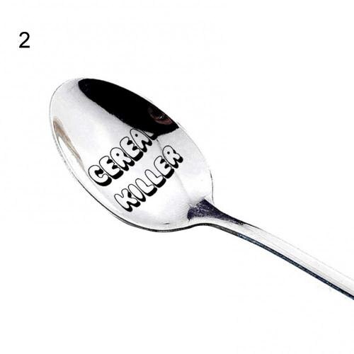 Stainless Steel Spoon Letter Engraved Fruit Family Dinner Supplies Family Dinner Supplies: 2