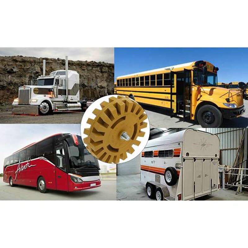 Decal Remover Rubber Eraser Wheel Tool with Drill Adapter 4 Inch Drill Attachment 2 Pieces Hanging Boards and 1Piece Rag for Rem