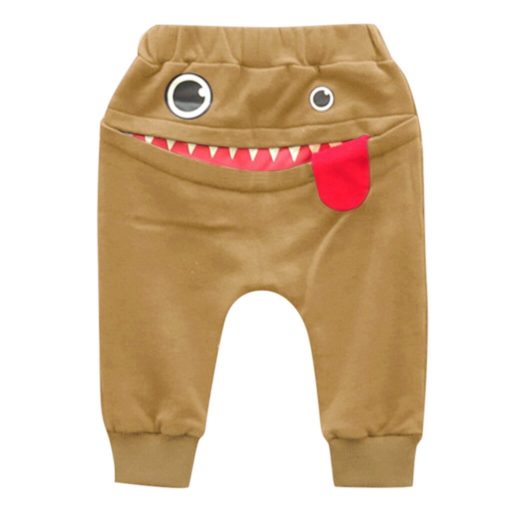 La ropa de los niños pantalones bebés, niños niñas de dibujos animados lindo tiburones lengua pantalones Harem Pantalones ropa: Khaki / 18 meses