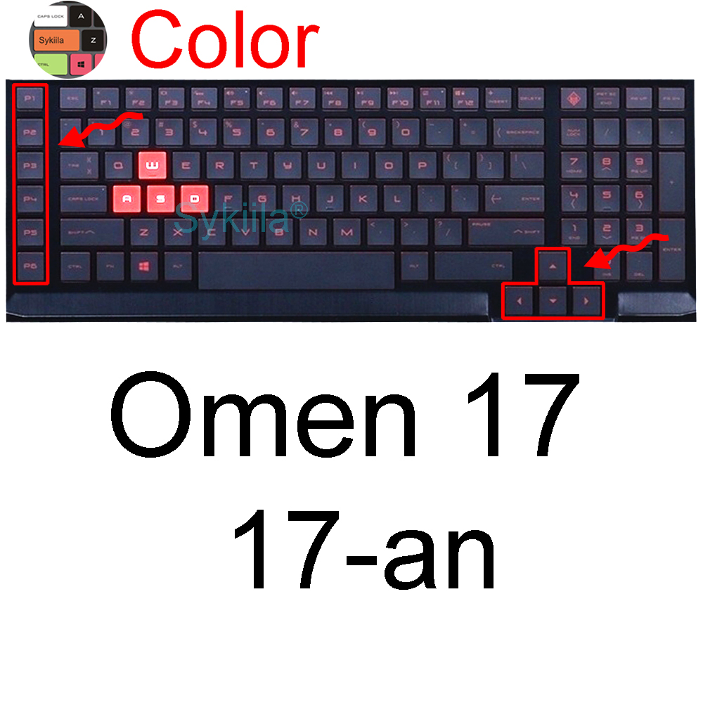 Funda de teclado para HP Omen 17 17t 17z 17-w 17-an 17-ck 7 Plus 6 5 4 3 2 funda protectora de silicona para juegos accesorios para portátiles: Plata
