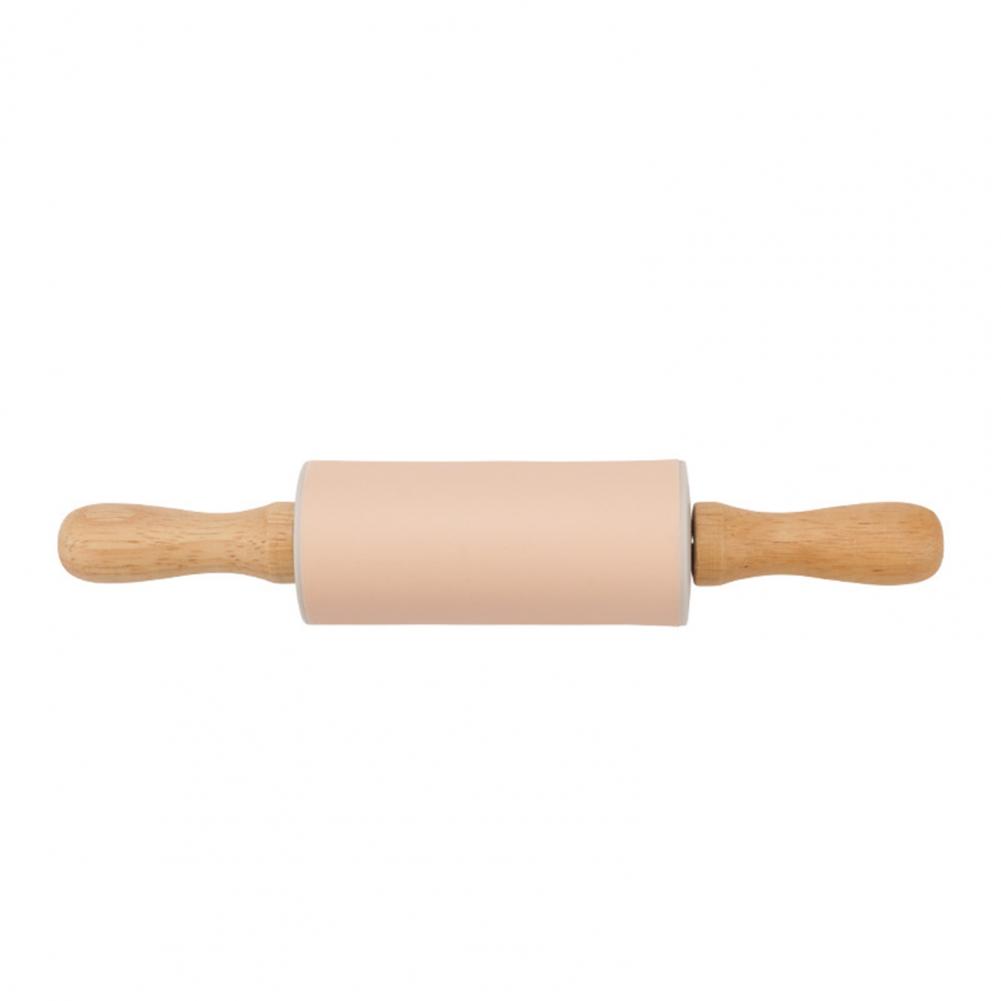 Modern Baking Roller Silicone Dough Roller Non-stick Widely Application Noodle Biscuit Rolling Pin: Pink Orange