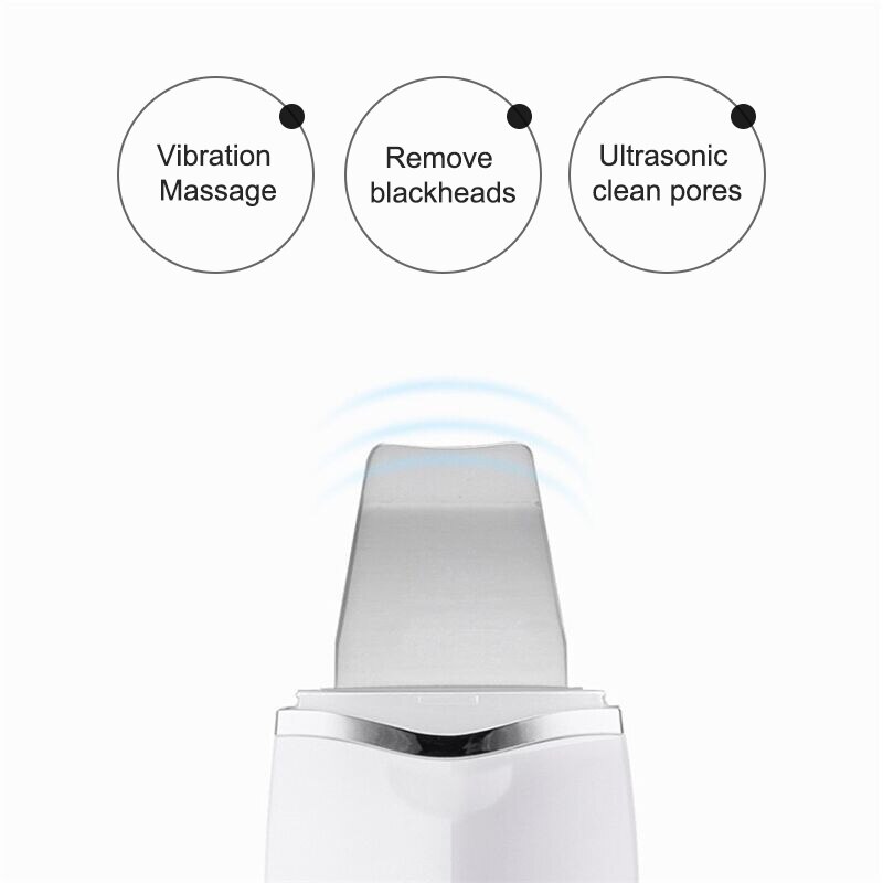 Ultraljud ansiktshudskrubber ansiktsrengöring vibration pormask borttagning exfolierande porer hud fukt skönhetsinstrument