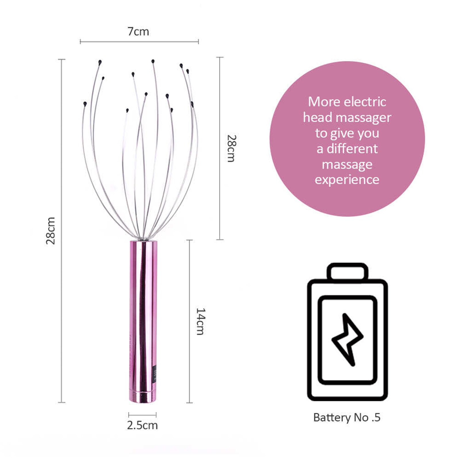 Head Massage Electric Scalp Massager Portable Head Scratcher Massager Handheld Scratcher for Head Relaxing Scalp Massage Tools