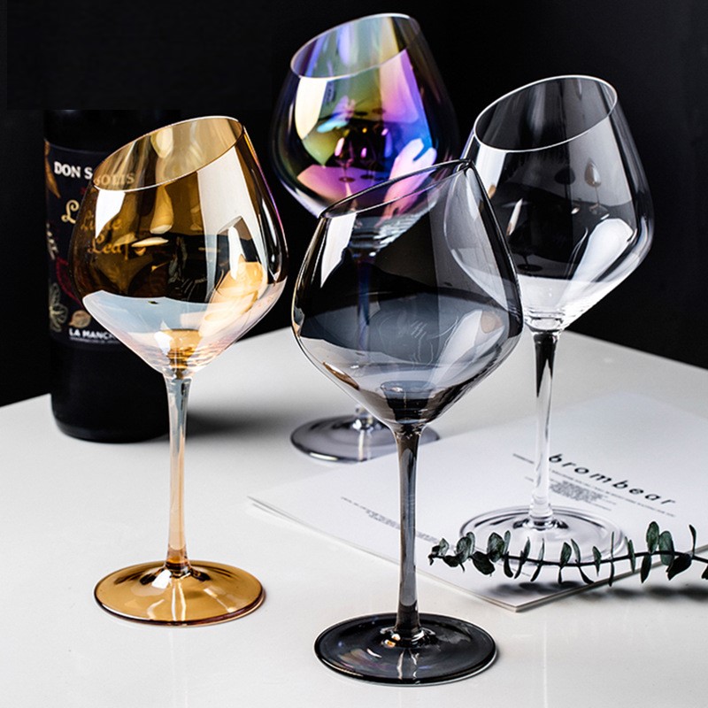 Verres en biseau en cristal Transparent, verres colorés, Style nordique Ins, changement de couleur, tasse à vin