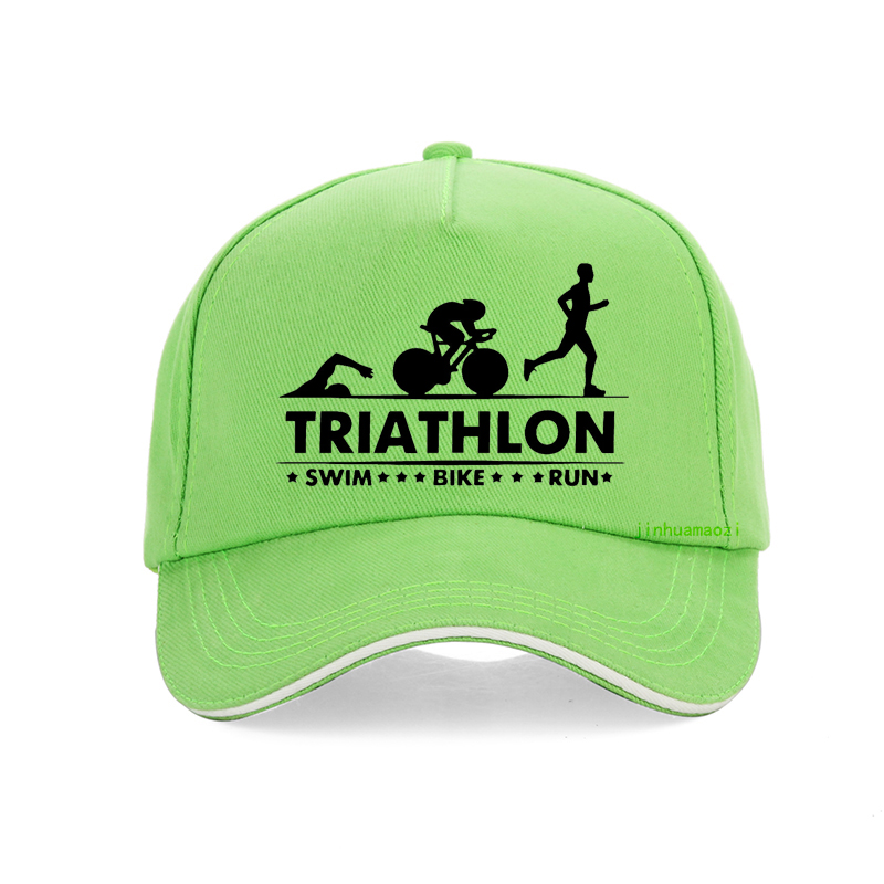 Männer Triathlon schwimmen Fahrrad laufen Sportler Sport Golf Hütte Männer verstellbar Sommer draussen Sport Sonnenhut Baseball Deckel Gorro: Grün