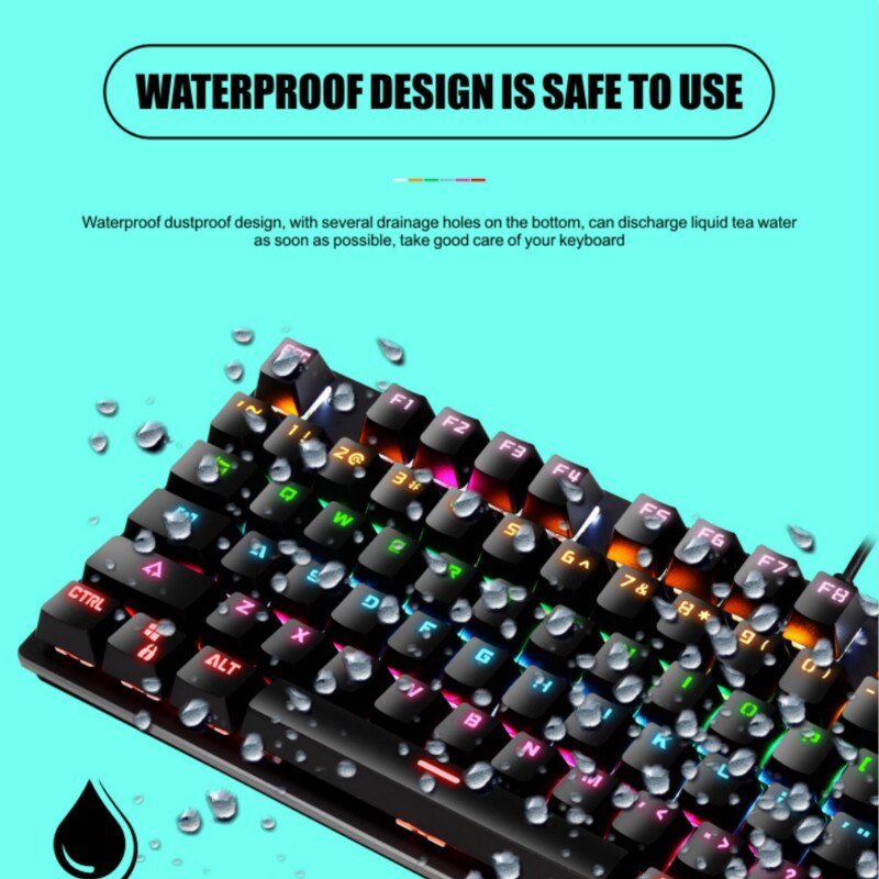 Punk Mechanical Keyboard K550 87 Keys Mechanical Keyboard Green Axis Gaming Competitive Office Notebook Keyboard