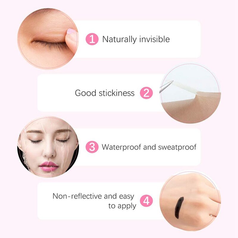 360 Stks/doos Grote Ogen Make Up Ooglid Sticker Dubbel Ooglid Tape Vouw Zelfklevende Stickers Make Clear Beige Onzichtbare Hulpmiddel